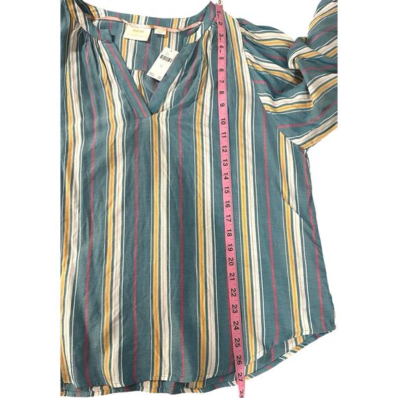 Anthropologie Maeve Byron Striped Blouse - Size XL - Balloon Sleeves -NWT - Picture 10 of 11
